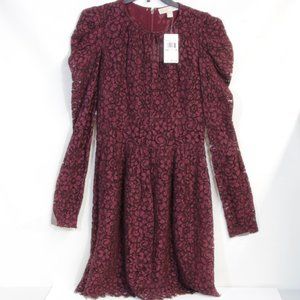 MICHAEL Michael Kors Size 8 Burgundy Cherry Wine Midi Dress